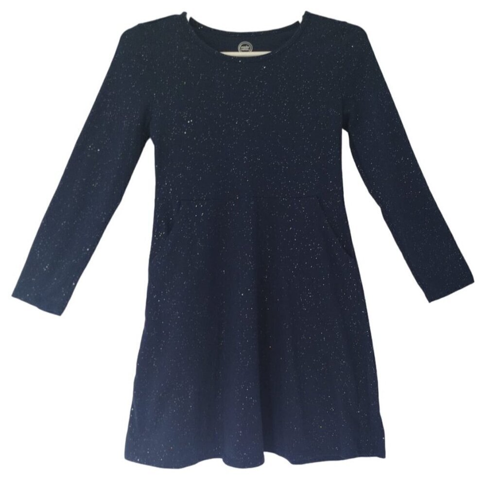 WONDER NATION, long sleeve dress, dark blue color with glitter, girl, Size 10/11